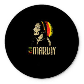 Коврик круглый с принтом Bob Marley в Тюмени, резина и полиэстер | круглая форма, изображение наносится на всю лицевую часть | bob marley | боб марли | музыка | регги | ямайка
