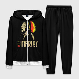 Мужской костюм 3D с принтом Bob Marley в Тюмени, 100% полиэстер | Манжеты и пояс оформлены тканевой резинкой, двухслойный капюшон со шнурком для регулировки, карманы спереди | bob marley | боб марли | музыка | регги | ямайка