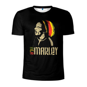 Мужская футболка 3D спортивная с принтом Bob Marley в Тюмени, 100% полиэстер с улучшенными характеристиками | приталенный силуэт, круглая горловина, широкие плечи, сужается к линии бедра | Тематика изображения на принте: bob marley | боб марли | музыка | регги | ямайка