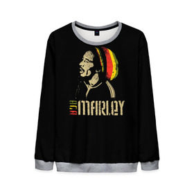 Мужской свитшот 3D с принтом Bob Marley в Тюмени, 100% полиэстер с мягким внутренним слоем | круглый вырез горловины, мягкая резинка на манжетах и поясе, свободная посадка по фигуре | bob marley | боб марли | музыка | регги | ямайка
