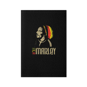 Обложка для паспорта матовая кожа с принтом Bob Marley в Тюмени, натуральная матовая кожа | размер 19,3 х 13,7 см; прозрачные пластиковые крепления | Тематика изображения на принте: bob marley | боб марли | музыка | регги | ямайка