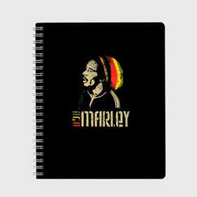 Тетрадь с принтом Bob Marley в Тюмени, 100% бумага | 48 листов, плотность листов — 60 г/м2, плотность картонной обложки — 250 г/м2. Листы скреплены сбоку удобной пружинной спиралью. Уголки страниц и обложки скругленные. Цвет линий — светло-серый
 | Тематика изображения на принте: bob marley | боб марли | музыка | регги | ямайка