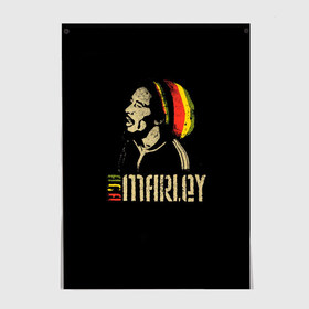 Постер с принтом Bob Marley в Тюмени, 100% бумага
 | бумага, плотность 150 мг. Матовая, но за счет высокого коэффициента гладкости имеет небольшой блеск и дает на свету блики, но в отличии от глянцевой бумаги не покрыта лаком | bob marley | боб марли | музыка | регги | ямайка