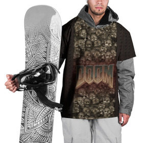 Накидка на куртку 3D с принтом Doom classik 2 в Тюмени, 100% полиэстер |  | Тематика изображения на принте: заклепки | метал | череп