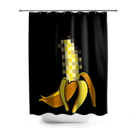 Штора 3D для ванной с принтом Банан 18+ в Тюмени, 100% полиэстер | плотность материала — 100 г/м2. Стандартный размер — 146 см х 180 см. По верхнему краю — пластиковые люверсы для креплений. В комплекте 10 пластиковых колец | банан | большой банан | ххх