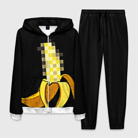 Мужской костюм 3D с принтом Банан 18+ в Тюмени, 100% полиэстер | Манжеты и пояс оформлены тканевой резинкой, двухслойный капюшон со шнурком для регулировки, карманы спереди | банан | большой банан | ххх
