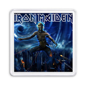 Магнит 55*55 с принтом Iron Maiden в Тюмени, Пластик | Размер: 65*65 мм; Размер печати: 55*55 мм | iron maiden | rock | рок | череп