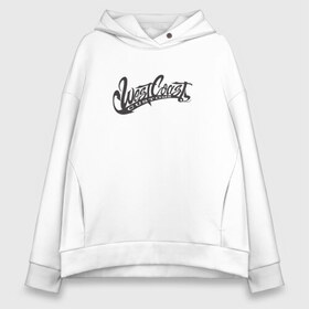 Женское худи Oversize хлопок с принтом West Coast Customs в Тюмени, френч-терри — 70% хлопок, 30% полиэстер. Мягкий теплый начес внутри —100% хлопок | боковые карманы, эластичные манжеты и нижняя кромка, капюшон на магнитной кнопке | Тематика изображения на принте: 2pac | gangsta | rap | snoop | tupac | вэст | запад | рэп