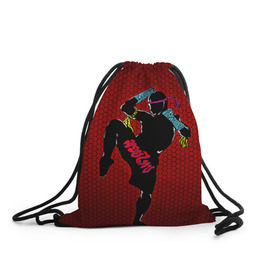 Рюкзак-мешок 3D с принтом Muay thai 1 в Тюмени, 100% полиэстер | плотность ткани — 200 г/м2, размер — 35 х 45 см; лямки — толстые шнурки, застежка на шнуровке, без карманов и подкладки | Тематика изображения на принте: muay thai