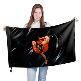 Флаг 3D с принтом Muay thai 4 в Тюмени, 100% полиэстер | плотность ткани — 95 г/м2, размер — 67 х 109 см. Принт наносится с одной стороны | muay thai