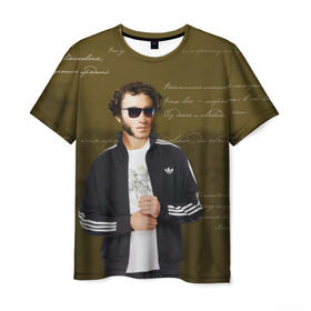 Мужская футболка 3D с принтом Пушкин в Тюмени, 100% полиэфир | прямой крой, круглый вырез горловины, длина до линии бедер | афоризмы | о.м.с.к. | поэт | пушкин