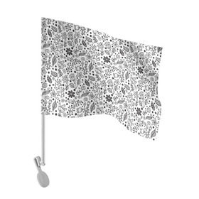 Флаг для автомобиля с принтом Цветочки-травушки в Тюмени, 100% полиэстер | Размер: 30*21 см | листья | природа | ромашки | цветы