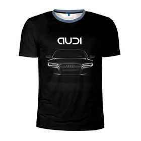 Мужская футболка 3D спортивная с принтом AUDI в Тюмени, 100% полиэстер с улучшенными характеристиками | приталенный силуэт, круглая горловина, широкие плечи, сужается к линии бедра | audi | авто | автомобиль | ауди