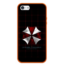 Чехол для iPhone 5/5S матовый с принтом Umbrella Corporation - 2 в Тюмени, Силикон | Область печати: задняя сторона чехла, без боковых панелей | 