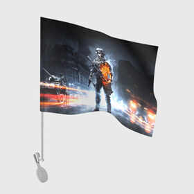 Флаг для автомобиля с принтом Battlefield в Тюмени, 100% полиэстер | Размер: 30*21 см | 3 | battlefield | батла | игра