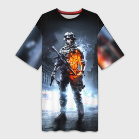 Платье-футболка 3D с принтом Battlefield в Тюмени,  |  | 3 | battlefield | батла | игра