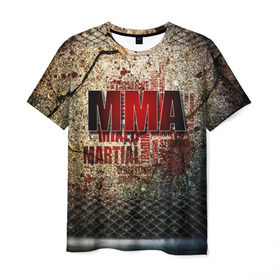 Мужская футболка 3D с принтом MMA в Тюмени, 100% полиэфир | прямой крой, круглый вырез горловины, длина до линии бедер | judo | mma | ufc | борьба | единоборства