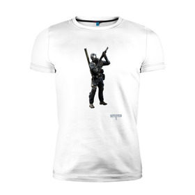 Мужская футболка премиум с принтом Инженер 2 в Тюмени, 92% хлопок, 8% лайкра | приталенный силуэт, круглый вырез ворота, длина до линии бедра, короткий рукав | battlefield | engineer | батлфилд | инженер | солдат
