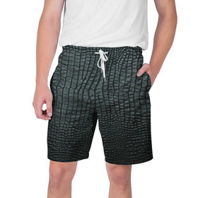 Мужские шорты 3D с принтом Кожа крокодила в Тюмени,  полиэстер 100% | прямой крой, два кармана без застежек по бокам. Мягкая трикотажная резинка на поясе, внутри которой широкие завязки. Длина чуть выше колен | кожа | кожа крокодила