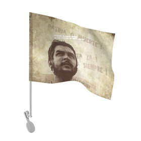Флаг для автомобиля с принтом Че Гевара в Тюмени, 100% полиэстер | Размер: 30*21 см | о.м.с.к. | че | че гевара
