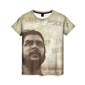 Женская футболка 3D с принтом Че Гевара в Тюмени, 100% полиэфир ( синтетическое хлопкоподобное полотно) | прямой крой, круглый вырез горловины, длина до линии бедер | о.м.с.к. | че | че гевара