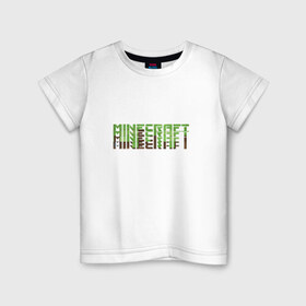 Детская футболка хлопок с принтом Minecraft в Тюмени, 100% хлопок | круглый вырез горловины, полуприлегающий силуэт, длина до линии бедер | 