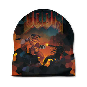 Шапка 3D с принтом Doom 2 в Тюмени, 100% полиэстер | универсальный размер, печать по всей поверхности изделия | минотавр