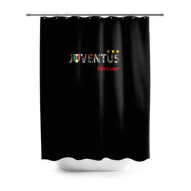 Штора 3D для ванной с принтом JUVENTUS в Тюмени, 100% полиэстер | плотность материала — 100 г/м2. Стандартный размер — 146 см х 180 см. По верхнему краю — пластиковые люверсы для креплений. В комплекте 10 пластиковых колец | juventus | италия | футбол | ювентус