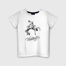 Детская футболка хлопок с принтом Wrestling 2 в Тюмени, 100% хлопок | круглый вырез горловины, полуприлегающий силуэт, длина до линии бедер | рестлинг