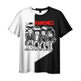 Мужская футболка 3D с принтом Ramones 1 в Тюмени, 100% полиэфир | прямой крой, круглый вырез горловины, длина до линии бедер | joey ramone | punk | джоуи рамон | панк | рамонез | рамонес