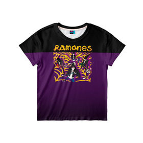 Детская футболка 3D с принтом Ramones 4 в Тюмени, 100% гипоаллергенный полиэфир | прямой крой, круглый вырез горловины, длина до линии бедер, чуть спущенное плечо, ткань немного тянется | joey ramone | punk | джоуи рамон | панк | рамонез | рамонес