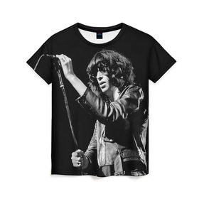 Женская футболка 3D с принтом Ramones 5 в Тюмени, 100% полиэфир ( синтетическое хлопкоподобное полотно) | прямой крой, круглый вырез горловины, длина до линии бедер | joey ramone | punk | джоуи рамон | панк | рамонез | рамонес