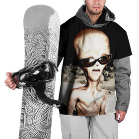 Накидка на куртку 3D с принтом Пришелец в Тюмени, 100% полиэстер |  | инопланетянин | космос | очки | пришелец