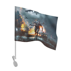 Флаг для автомобиля с принтом Battlefield в Тюмени, 100% полиэстер | Размер: 30*21 см | battlefield | батла | батлфилд | игра