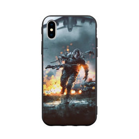 Чехол для Apple iPhone X силиконовый матовый с принтом Battlefield в Тюмени, Силикон | Печать на задней стороне чехла, без боковой панели | battlefield | батла | батлфилд | игра