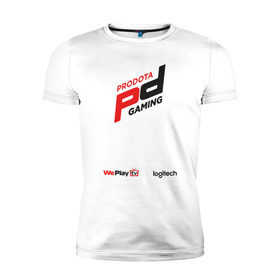 Мужская футболка премиум с принтом Prodota Gaming T-Shirt в Тюмени, 92% хлопок, 8% лайкра | приталенный силуэт, круглый вырез ворота, длина до линии бедра, короткий рукав | Тематика изображения на принте: dota 2 | pd | pd gaming | prodota | дота 2 | пд