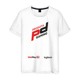 Мужская футболка хлопок с принтом Prodota Gaming T-Shirt в Тюмени, 100% хлопок | прямой крой, круглый вырез горловины, длина до линии бедер, слегка спущенное плечо. | dota 2 | pd | pd gaming | prodota | дота 2 | пд