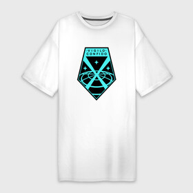 Платье-футболка хлопок с принтом X COM (логотип) в Тюмени,  |  | alien | ufo | инопланетяне | нло