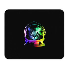 Коврик прямоугольный с принтом Кот космонавт в Тюмени, натуральный каучук | размер 230 х 185 мм; запечатка лицевой стороны | астронавт | звезды | космокот | космонавт | космос | кот | радуга
