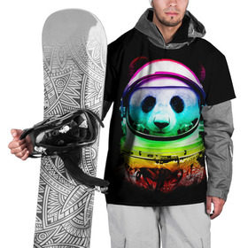 Накидка на куртку 3D с принтом Панда космонавт в Тюмени, 100% полиэстер |  | астронавт | звезды | космонавт | космос | панда | радуга
