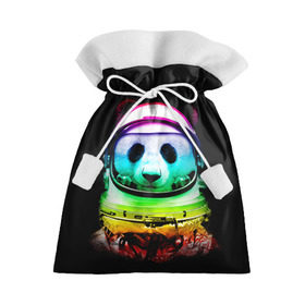 Подарочный 3D мешок с принтом Панда космонавт в Тюмени, 100% полиэстер | Размер: 29*39 см | астронавт | звезды | космонавт | космос | панда | радуга