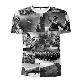 Мужская футболка 3D спортивная с принтом Военные фото в Тюмени, 100% полиэстер с улучшенными характеристиками | приталенный силуэт, круглая горловина, широкие плечи, сужается к линии бедра | 9 мая