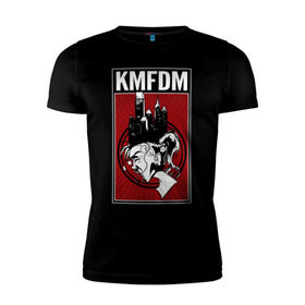 Мужская футболка премиум с принтом KMFDM 2013 в Тюмени, 92% хлопок, 8% лайкра | приталенный силуэт, круглый вырез ворота, длина до линии бедра, короткий рукав | industrial | город | крик