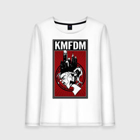 Женский лонгслив хлопок с принтом KMFDM 2013 в Тюмени, 100% хлопок |  | industrial | город | крик