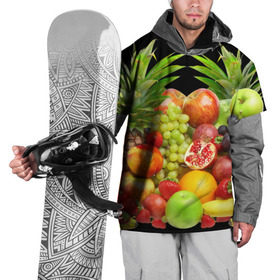 Накидка на куртку 3D с принтом Фрукты в Тюмени, 100% полиэстер |  | ананас | апельсин | арбуз | банан | виноград | гранат | груша | клубника | фрукты | яблоко | ягоды