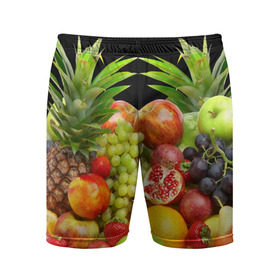 Мужские шорты 3D спортивные с принтом Фрукты в Тюмени,  |  | Тематика изображения на принте: ананас | апельсин | арбуз | банан | виноград | гранат | груша | клубника | фрукты | яблоко | ягоды