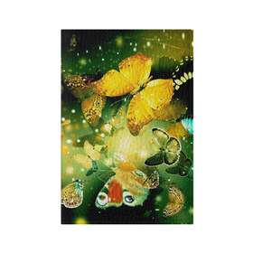 Обложка для паспорта матовая кожа с принтом Бабочки в Тюмени, натуральная матовая кожа | размер 19,3 х 13,7 см; прозрачные пластиковые крепления | Тематика изображения на принте: разноцветный | яркие