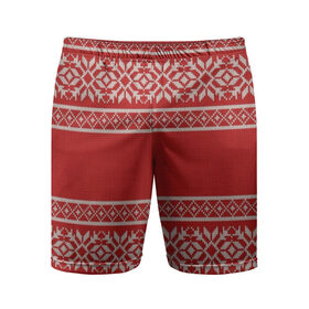 Мужские шорты 3D спортивные с принтом Вязанный принт в Тюмени,  |  | Тематика изображения на принте: вышивка | красная | свитер | узор