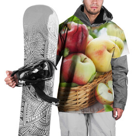 Накидка на куртку 3D с принтом Яблоки в Тюмени, 100% полиэстер |  | Тематика изображения на принте: корзина | красные | яблоки