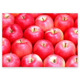 Поздравительная открытка с принтом Яблоки в Тюмени, 100% бумага | плотность бумаги 280 г/м2, матовая, на обратной стороне линовка и место для марки
 | Тематика изображения на принте: красные | плоды | уражай | фрукты | яблоки